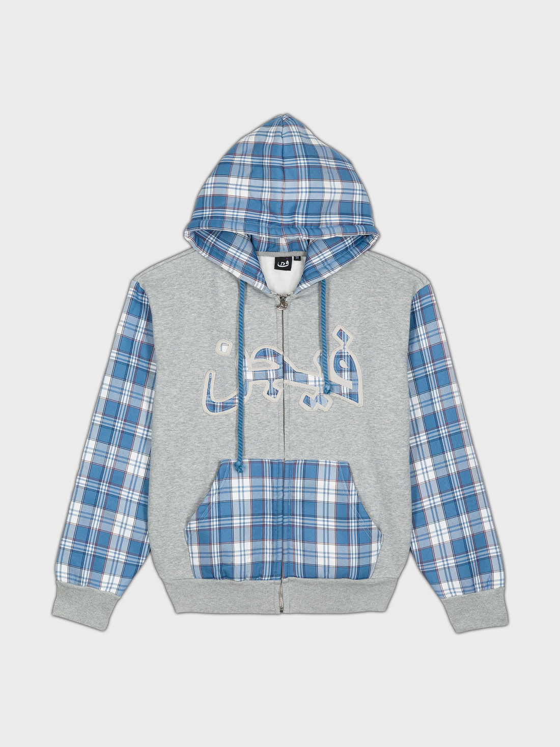 Zip Hoodie ARABIC à Carreaux - Bleu