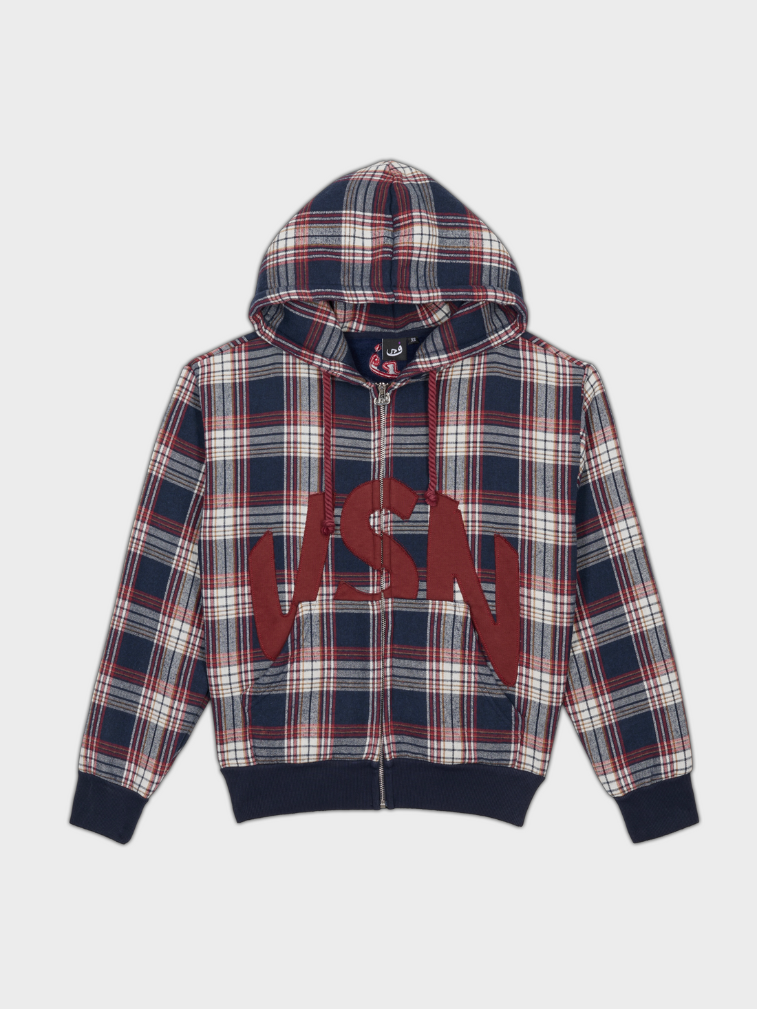 Zip Hoodie VSN à Carreaux - Rouge