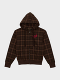 Zip Hoodie à Carreaux - Marron