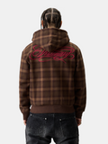 Zip Hoodie à Carreaux - Marron