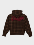 Zip Hoodie à Carreaux - Marron