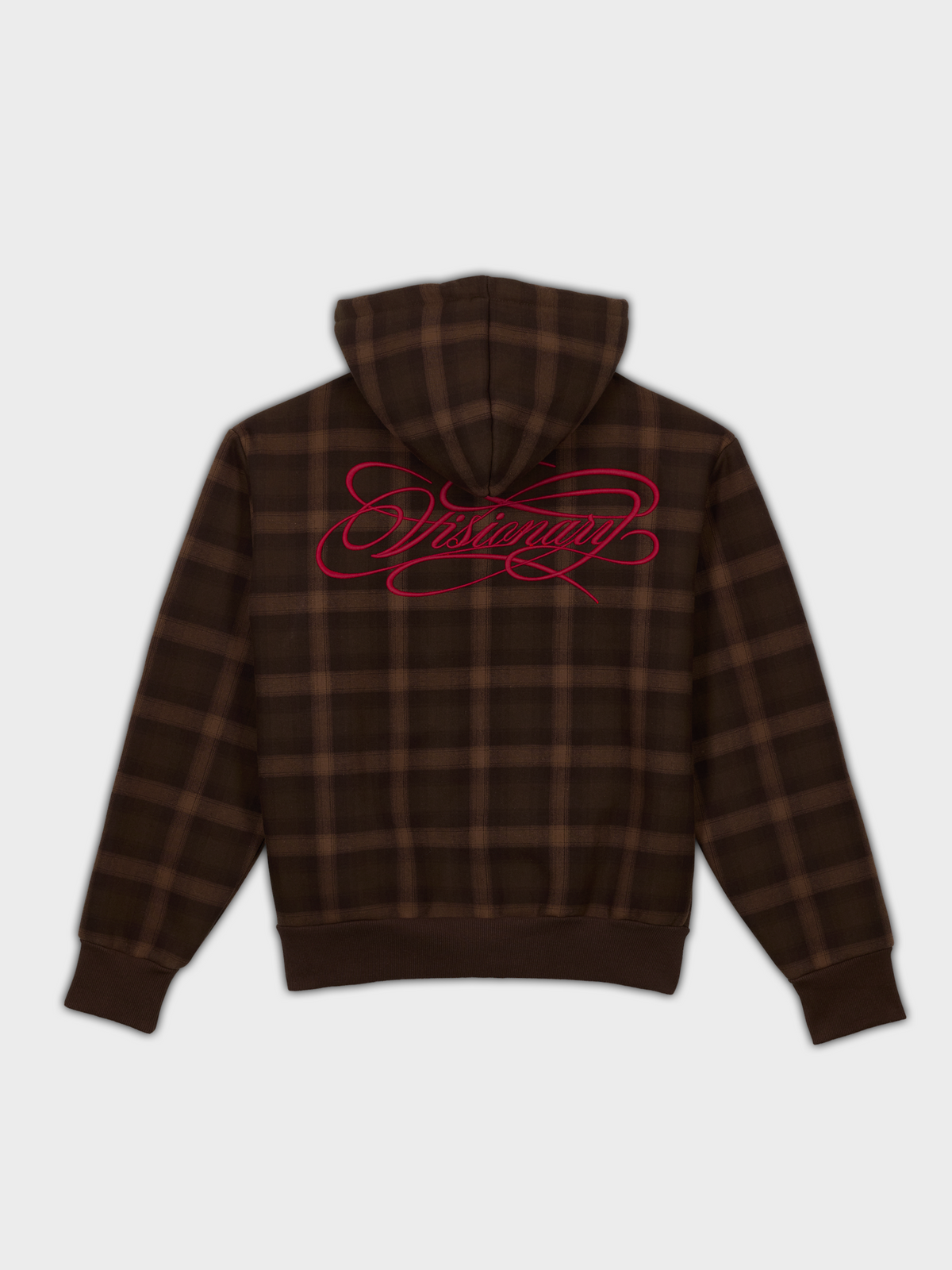 Zip Hoodie à Carreaux - Marron