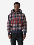 Zip Hoodie VSN à Carreaux - Rouge