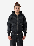 Zip Hoodie Effiloché 808 - Noir