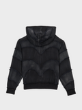 Zip Hoodie Effiloché 808 - Noir