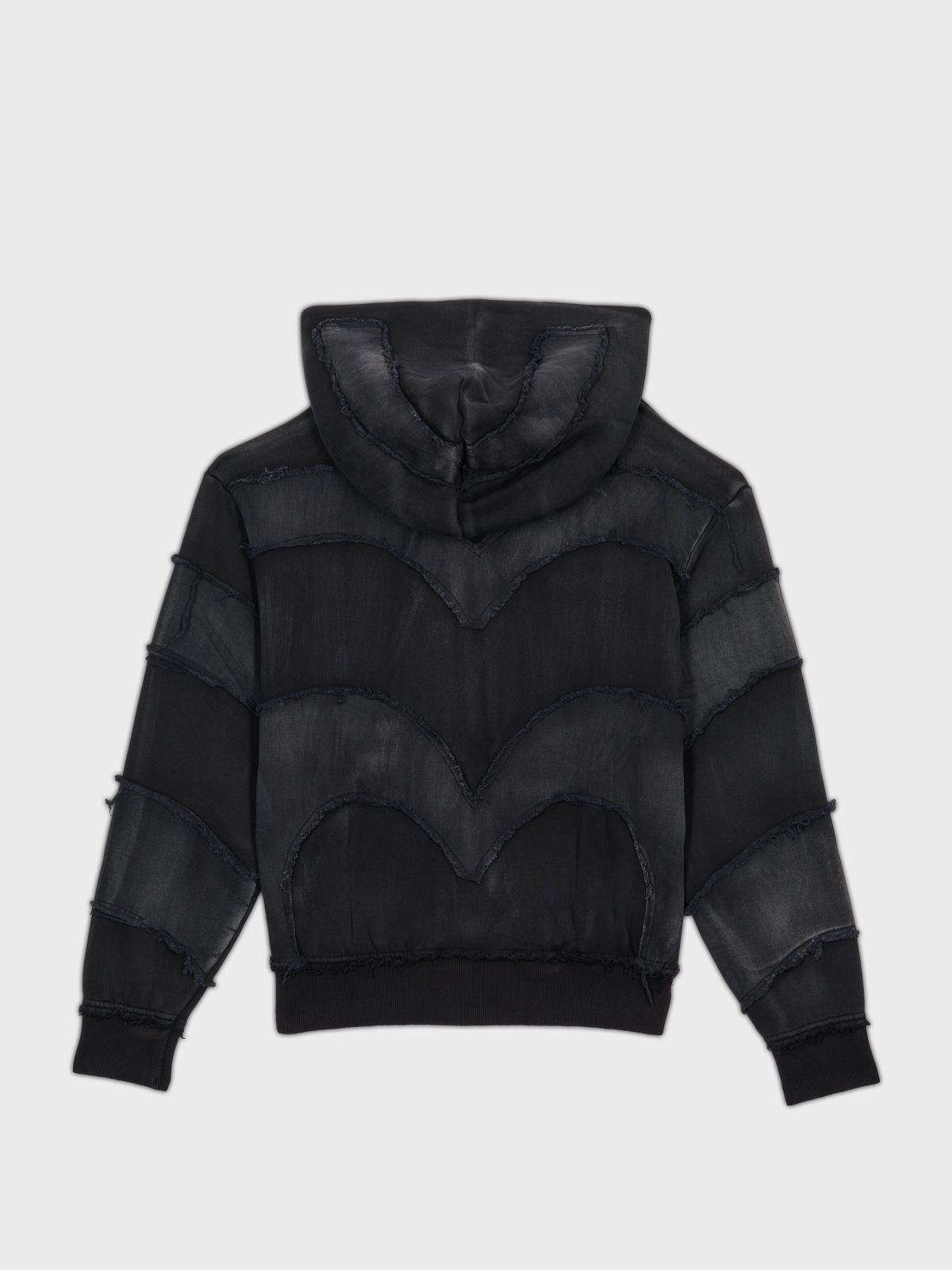 Zip Hoodie Effiloché 808 - Noir